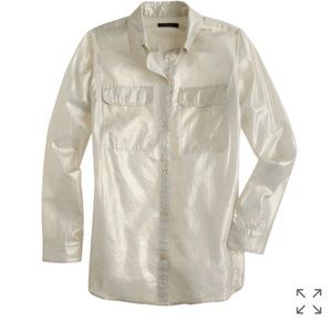 NWOT J. Crew Gold Shimmer Button Down